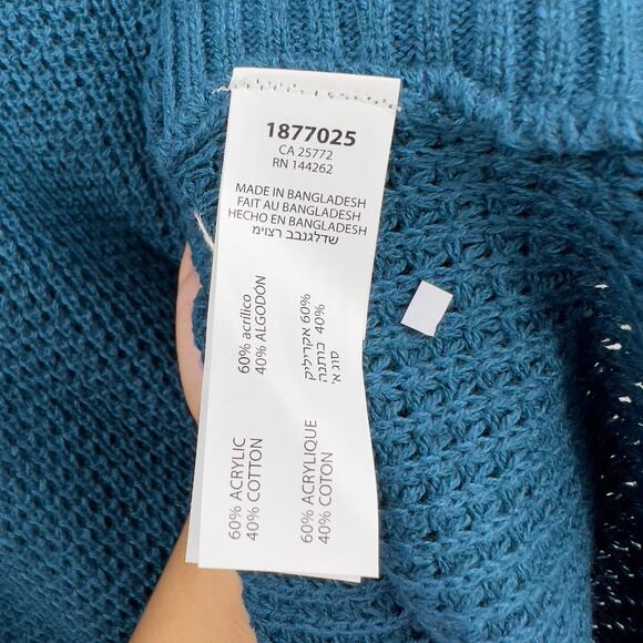 Black Tape Teal Blue Textured Knit Long Modest Pullover Sweater Plus Size 1x New - Picture 6 of 8